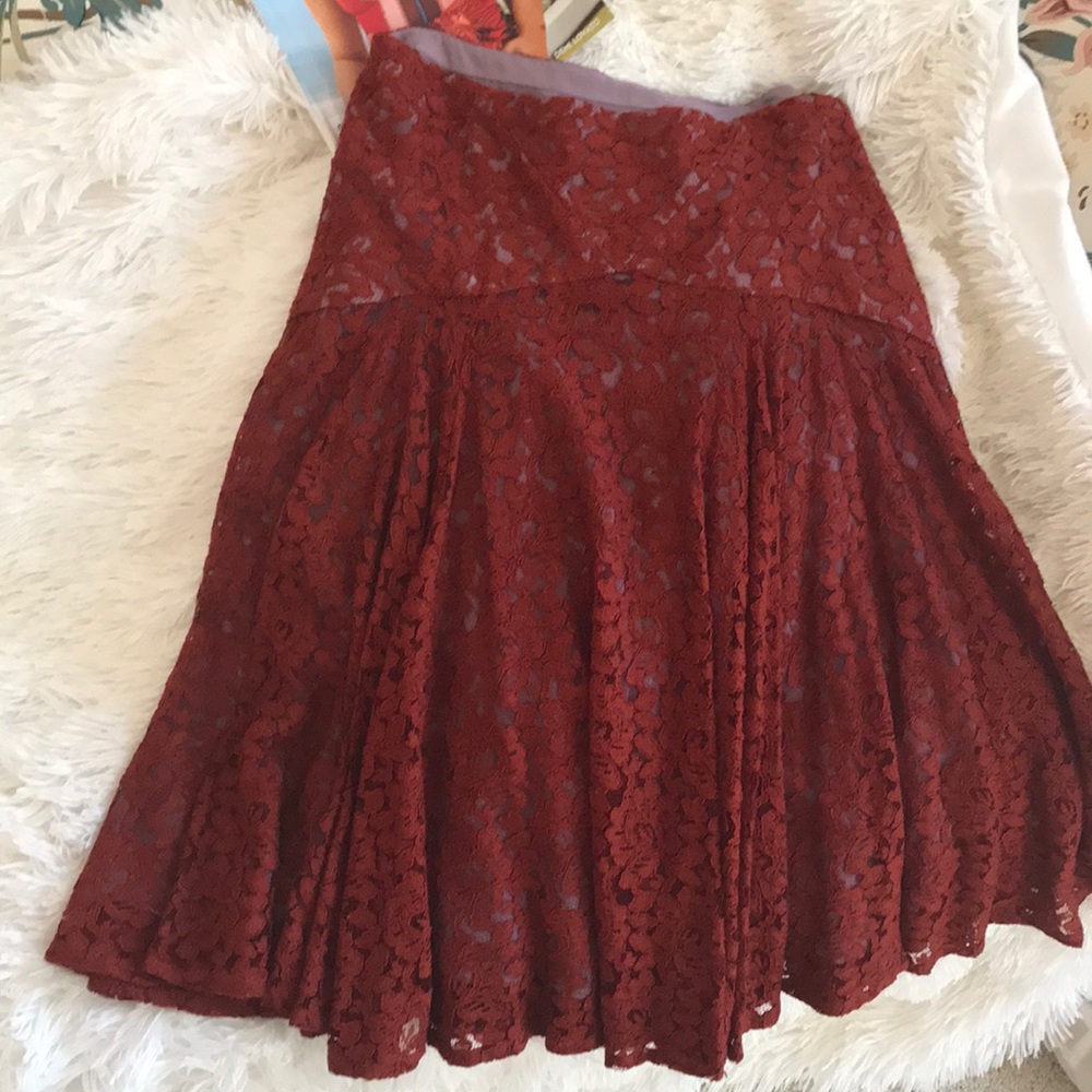Gorgeous red lace skirt